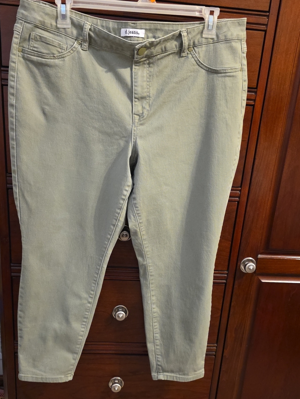 d. jeans Light Olive Stretch Skinny Jeans